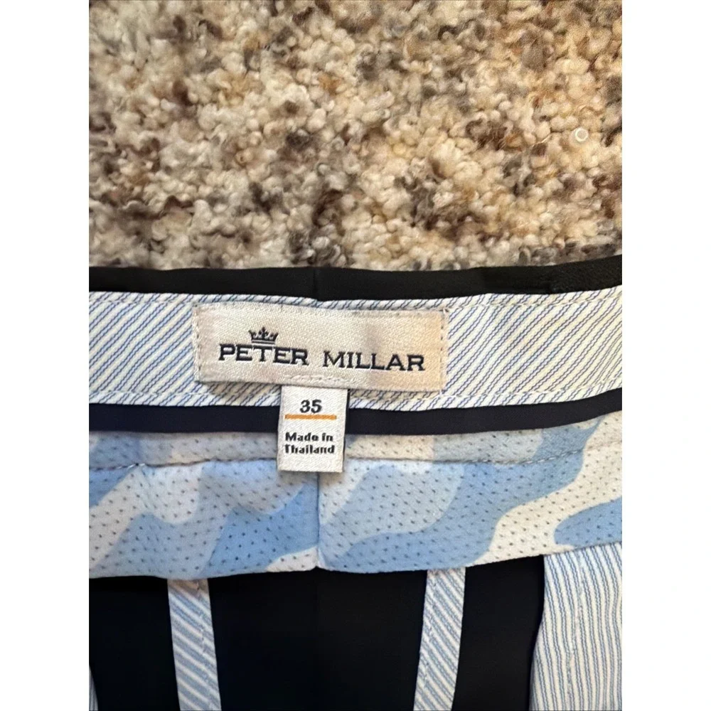 Peter Millar Surge Performance Golf Shorts Mens 35 Beige Polyester 9